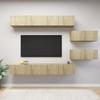 VidaXL 6-piece TV Unit Set, Sonoma Oak Chipboard
