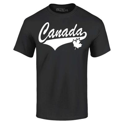 T-shirt Varsity Bianca Canada Maglietta Orgoglio Canadese Foglia d'Acero