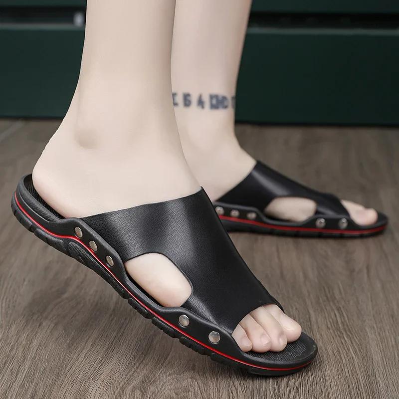 Men's Fashionable Slippers Summer Outer Wear Men's Non-Slip Anti-Odor Casual Outdoor Beach Shoes Classics Versatile Slippers