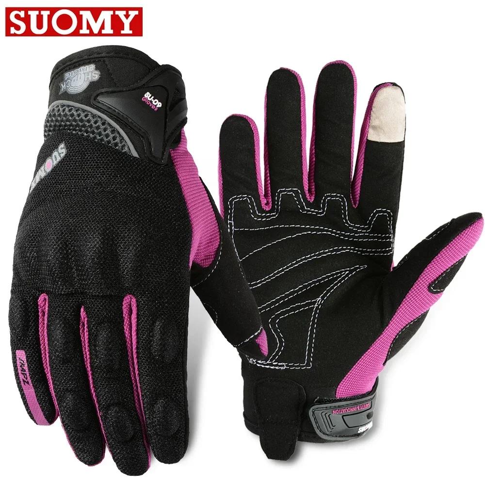SUOMY Summer Motorcycle Gloves Breathable Touch Screen Dirt Bike Accessories Full Finger Motocross Racing Glovefor Moto S-XXL