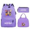 Demon Hunters Printed Children's Backpack Three-piece Campus Fashion Primary and Secondary School Students Large Capacity School Bag