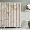 White Marble Shower Curtain with Gold Veins Elegant Home Decor for Bathroom Luxury Waterproof Fabric Size Customizable (180x240c