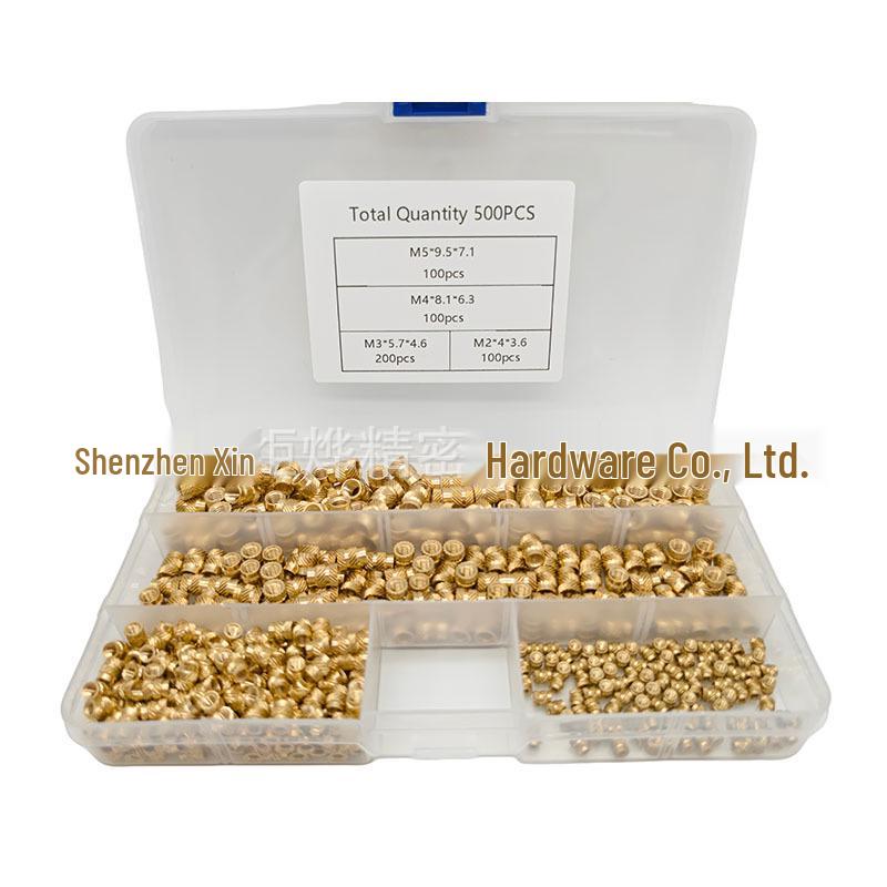 308/360/500pcs Double Diagonal Knurled Copper Inserts for Injection Molding