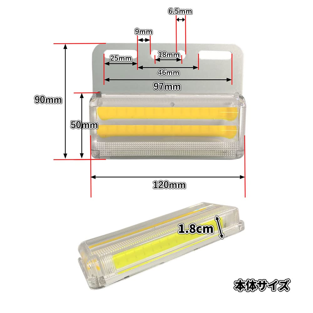 Discover Winds Super Dazzling 24V COB Chip Surface Emitting Bright Side Marker Lamps for Set of Red Downlight! Trucks, 10,