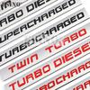Car Styling Turbo Diesel Twin Turbo Turbocharged Supercharged 3D Metal Alloy Adhesive Emblem Sticker Car Body Badge