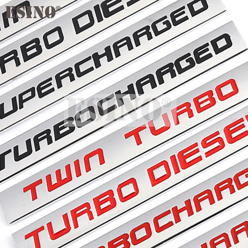 Car Styling Turbo Diesel Twin Turbo Turbocharged Supercharged 3D Metal Alloy Adhesive Emblem Sticker Car Body Badge