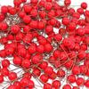 1000/50x Mini Artificial Berries Red Fake Berry Cherry Stamen for Christmas DIY Floral Wreath Ornament New Year Party Home Decor