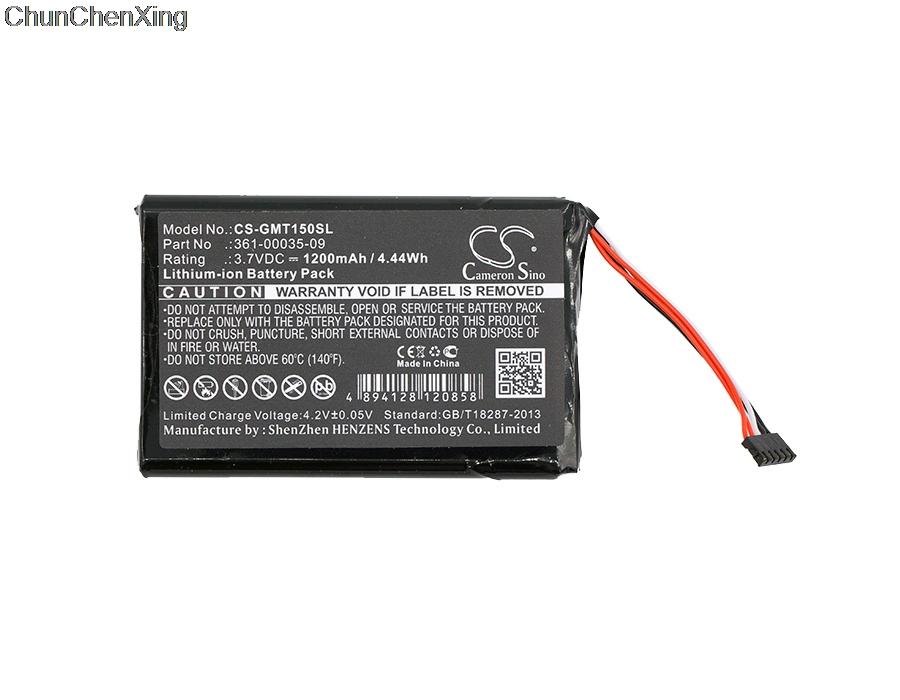 

Cameron Sino 1200 мАч GPS, аккумулятор для навигатора 361-00035-09 для Garmin T5 mini, TT 15 mini