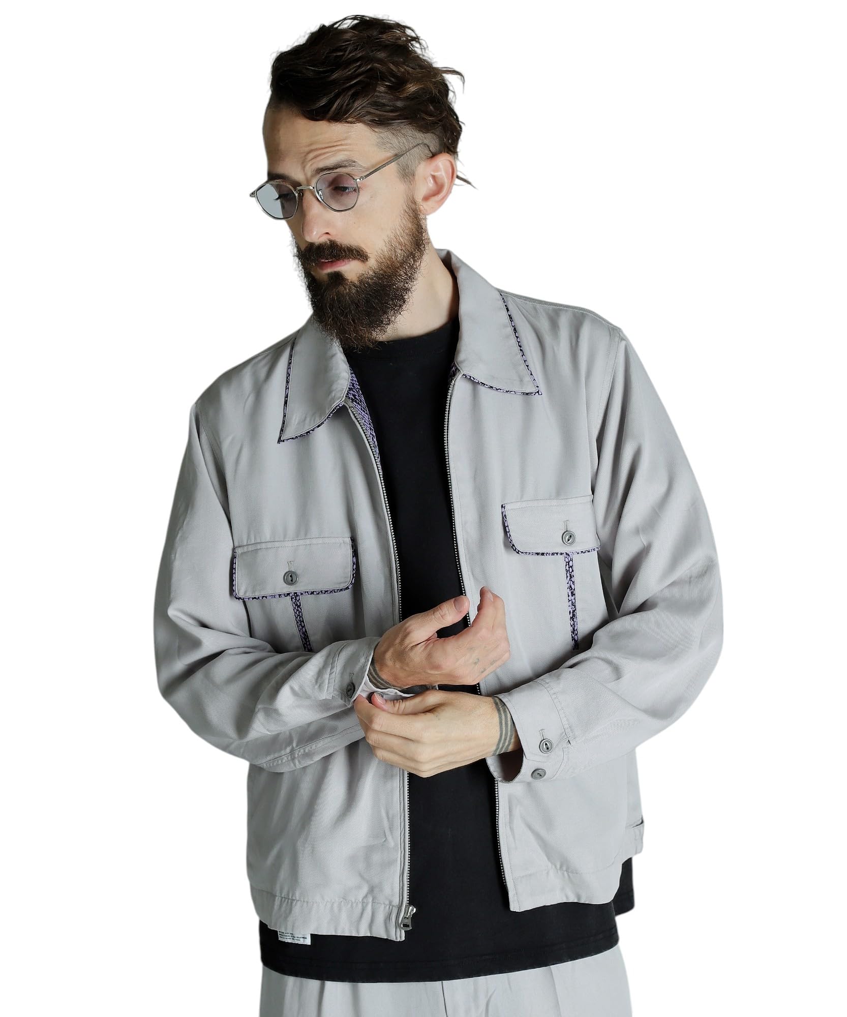 

Schott LYOCELL 50 s JACKET, Men s, Size M, 020, Gray, 782-5152007