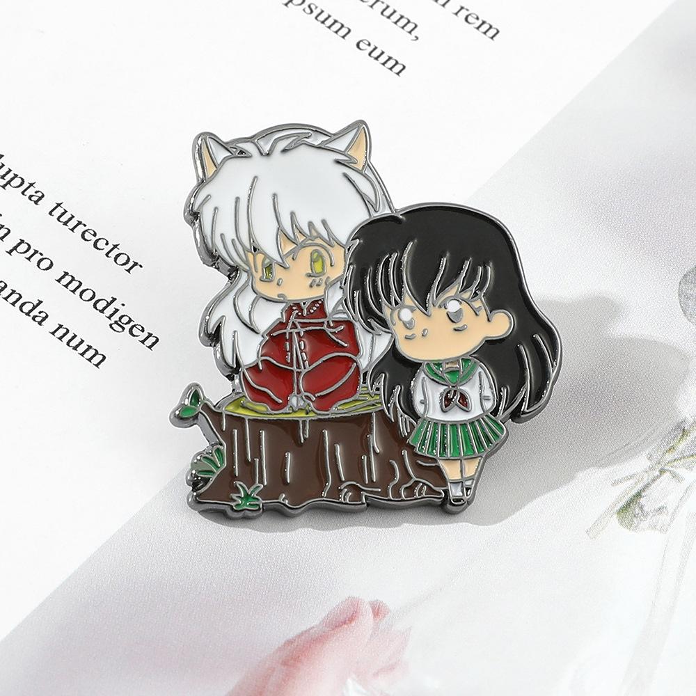 Stylish Japanese anime, cute Inuyasha and Nipporo Govi metal brooch jewelry