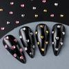 Four Color 1Box Mini Heart-Shaped  Nail Jewelry Flatback Nail Charms Nail Art Accessory Gold Silver Manicure Bead