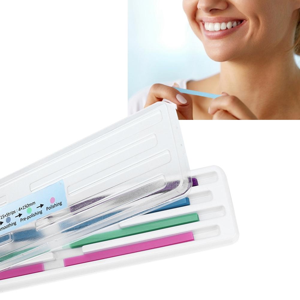 60Pcs/Pack Dental Abrasive Strips Teeth Polishing Finishing Gloss Contouring Tools Kit