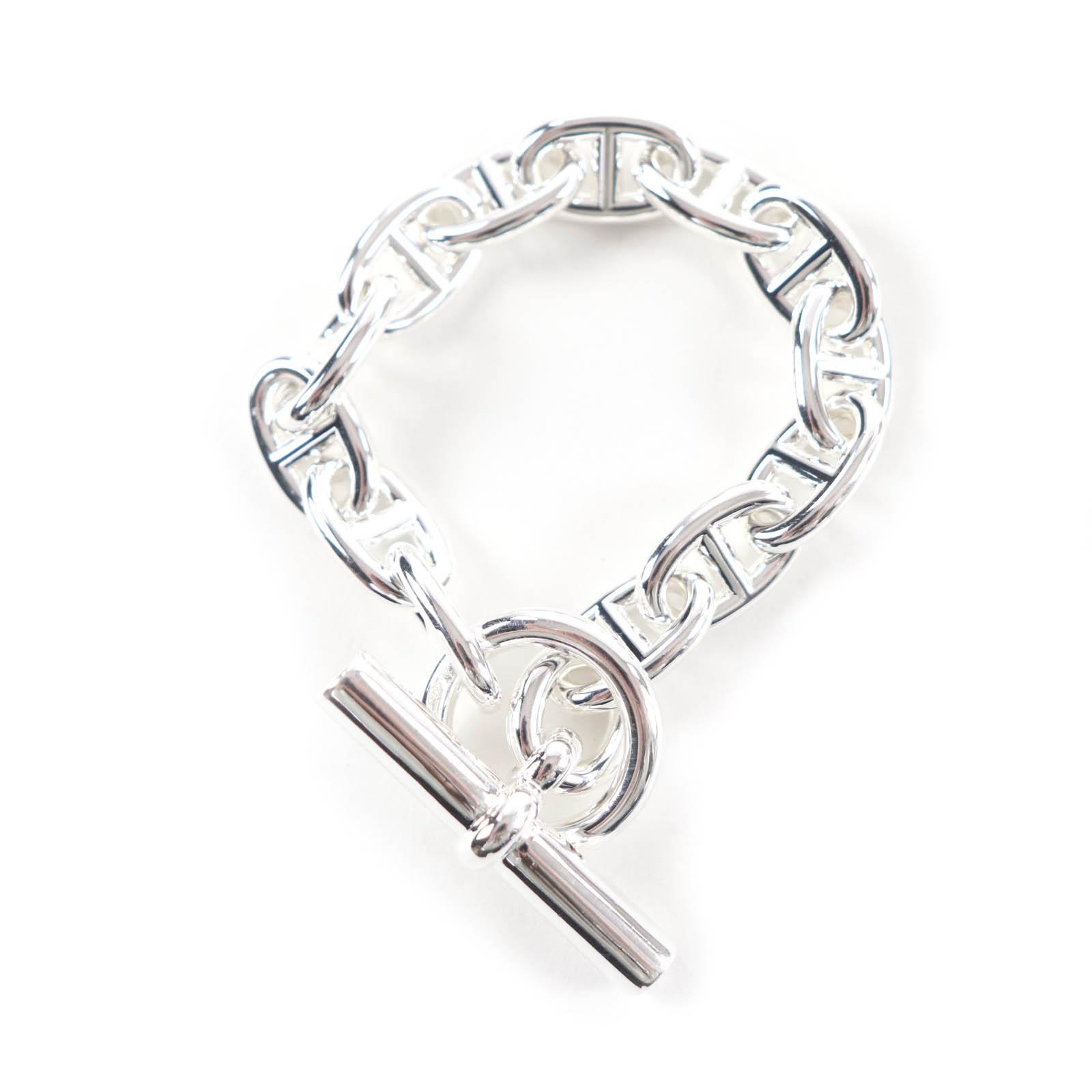

Excellent HERMES bracelet Chene Dunkle MM 13 frames Silver AG925 Women Used