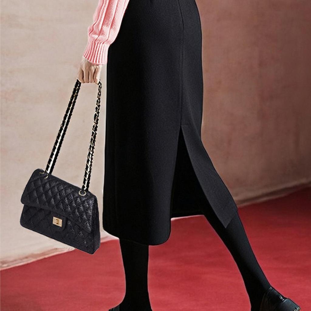 Basic House Black High Waist Pencil Skirt - Autumn/Winter Hip-Hugging Design for Women