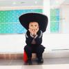 Ethnic Mexican Childrens Dance Attire With Printed Design And Long Sleeve For Stage Use