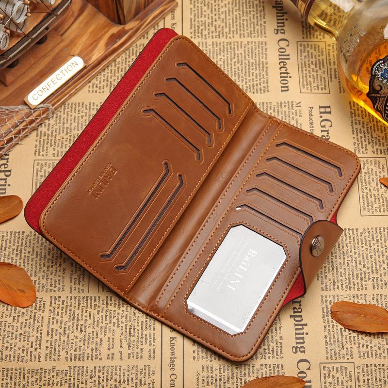 HUMERPAUL Мужской кошелек с несколькими слотами для карт Тонкий кошелек большой емкости — фото 5