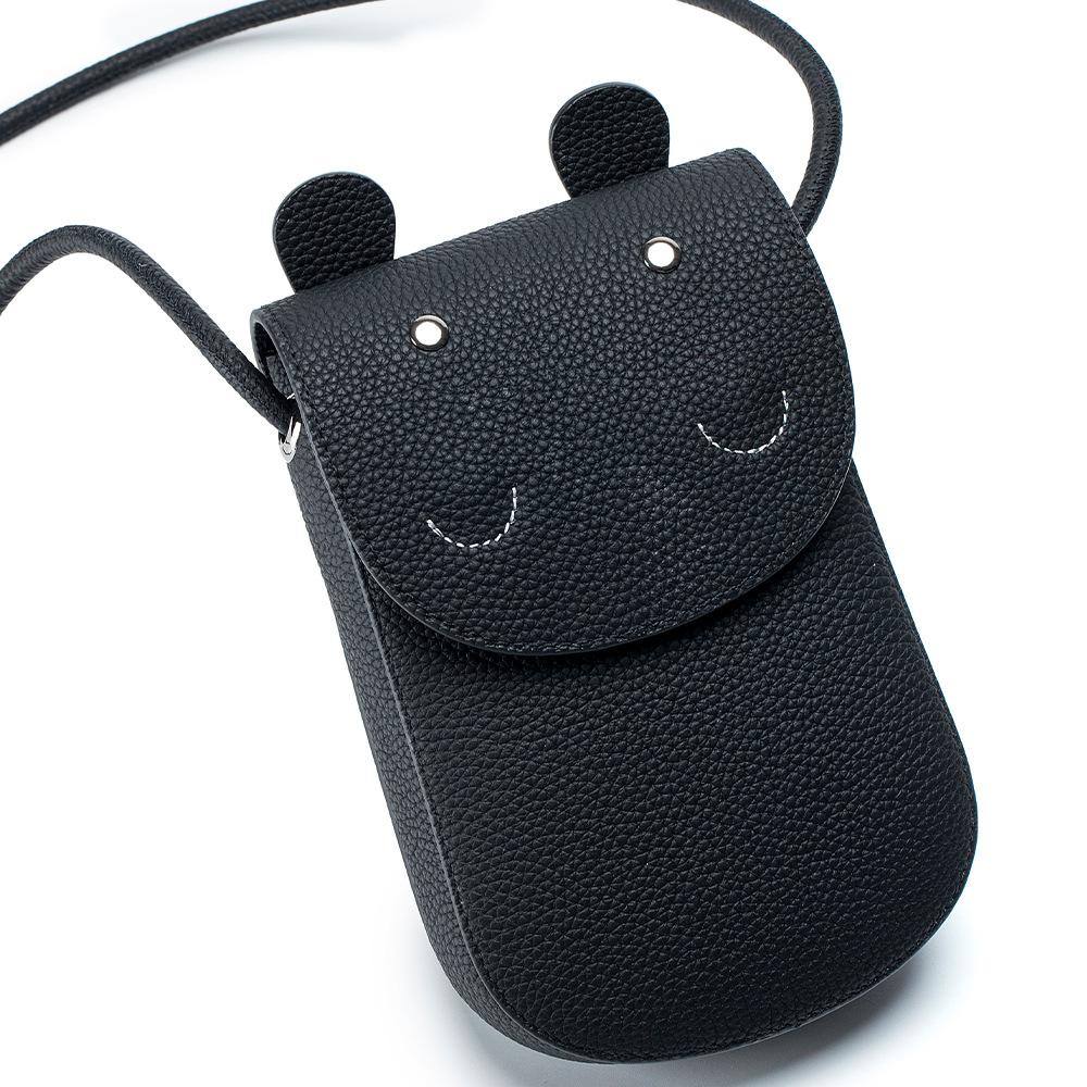 

New niche one-shoulder messenger bag cute little hippo mobile phone bag mini small bag women s mobile phone bag чёрный