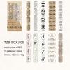 JIANWU Time Line Series Vintage English Number Bill Ticket Landscape Material Collage Sticker Creative DIY Journal Stationery