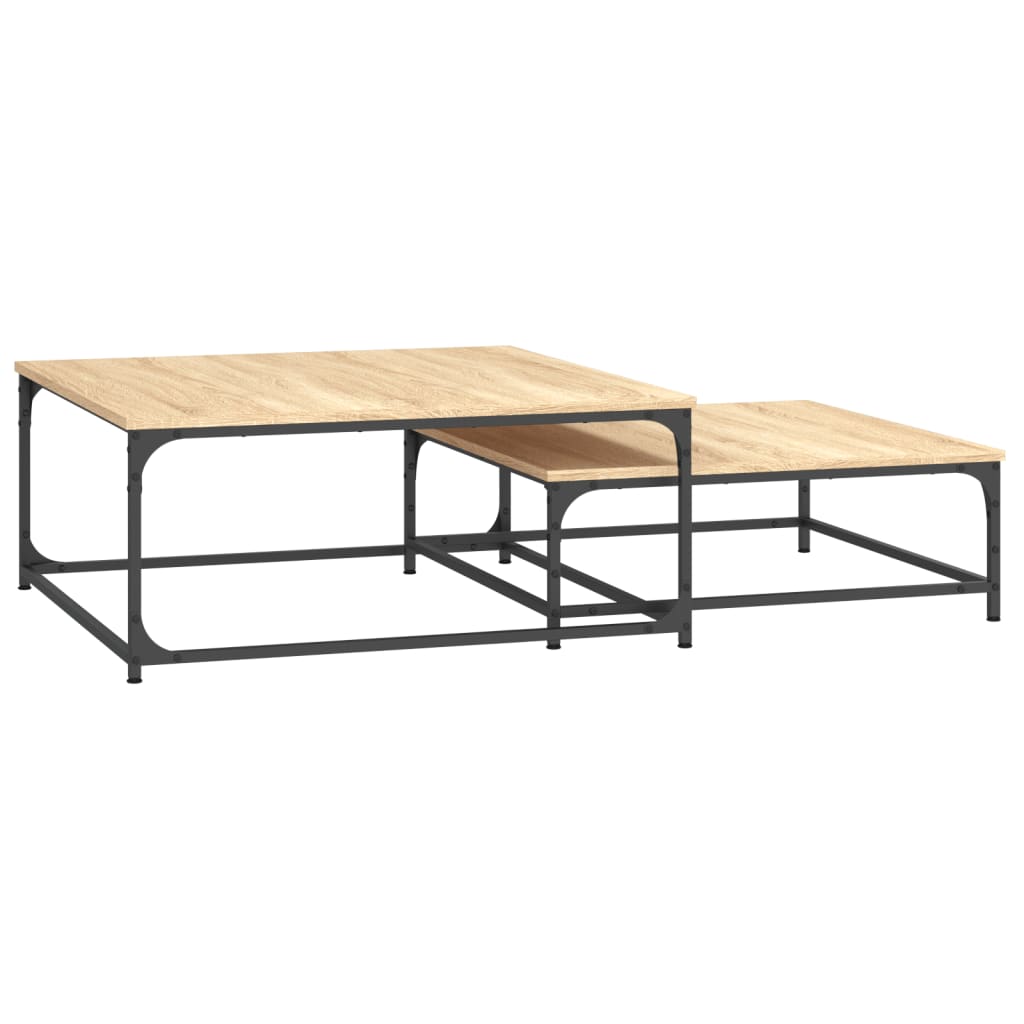  Slotted Tables, 2 Pcs., Sonoma Oak