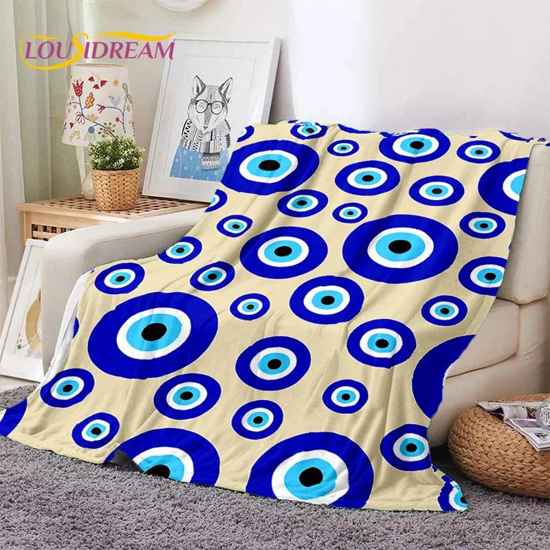 Evil Eye Turkey Blue Nazar Eye of Horus Soft Flannel Blanket for Beds Bedroom Sofa Picnic,Throw Blanket for Outdoor Leisure Gift