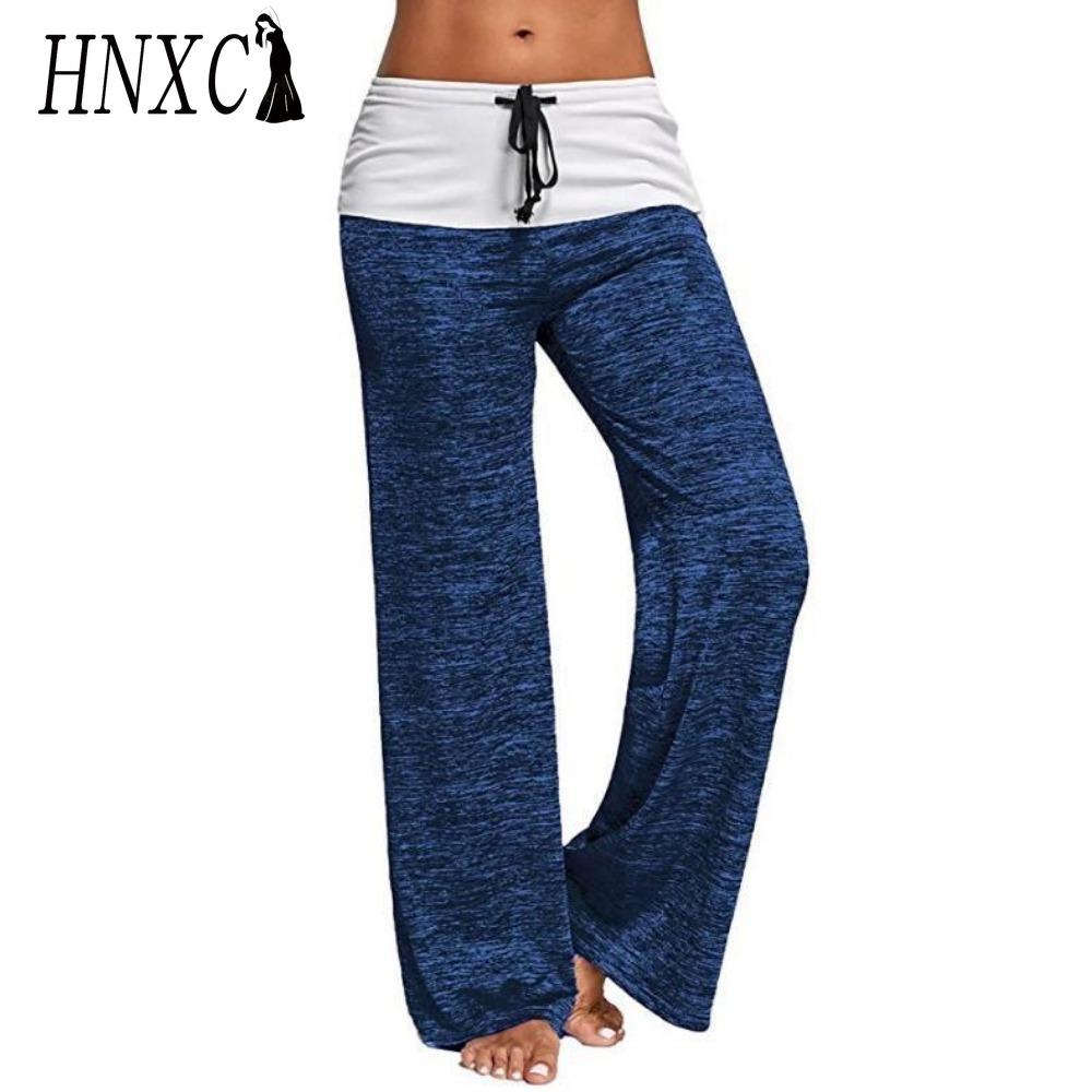 

HNXC Женские модные повседневные брюки и капри с однотонным принтом XXL синий