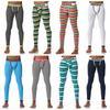 Long Johns Modische Dünne Bedruckte Baumwoll-Long Johns für Herren, Warme Basisschicht-Hose