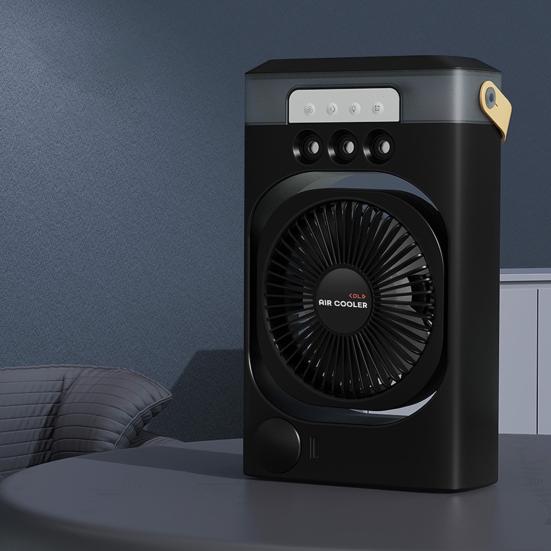 Portable Air Conditioner Desk Cooling Fan with Colorful Lights Strong Airflow Low Noise Table Spray Fan with Water Tank