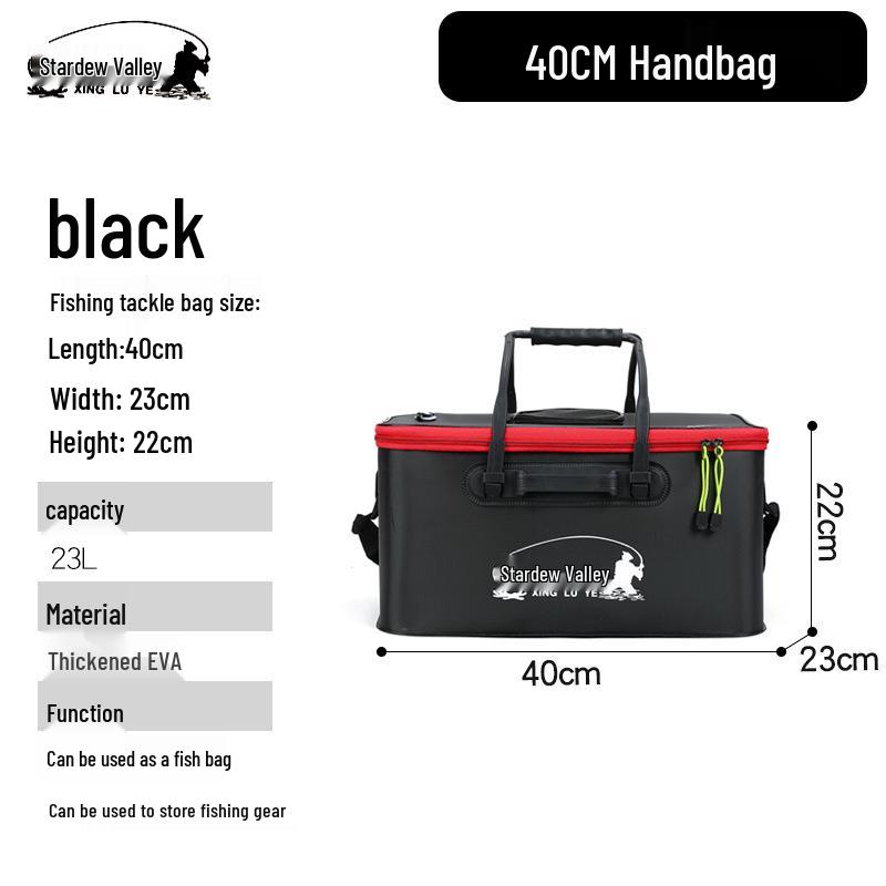 Foldable EVA Fishing Bucket - Portable, Thick, Live Fish Box with Shoulder Strap