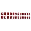 24 Pieces Red Diamond Accessories, Simple New Product Temperament, Smudged Lines, Autumn and Winter Temperament White, Nail Art Wear Nail Pads