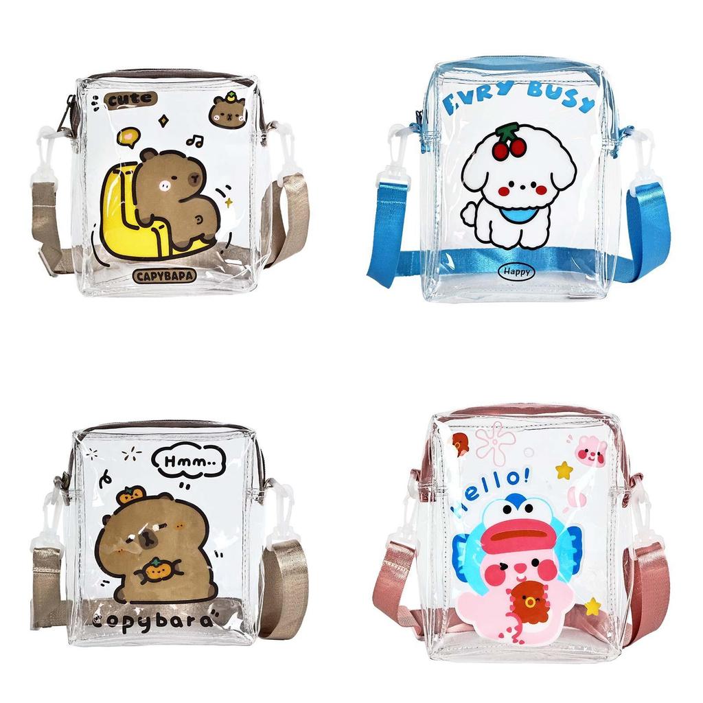 Capybara Cute Pvc Small Crossbody Bag With Zipper Closure For Daily Use