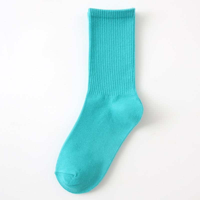 Female Spring and Autumn Thin Style Pure Color Candy Color Movement In The Tube Pile Socks