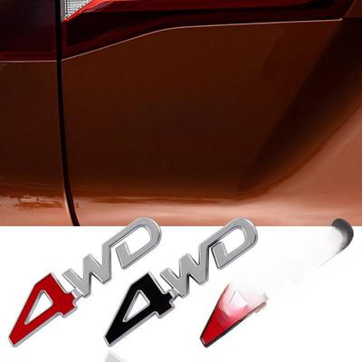 3D 4WD Metal Araba Çıkartmaları - Modifiye Edilmiş Araçlar İçin Üç Boyutlu Tasarımlı ve Dört Çeker Logolu Dekoratif Çıkartmalar.