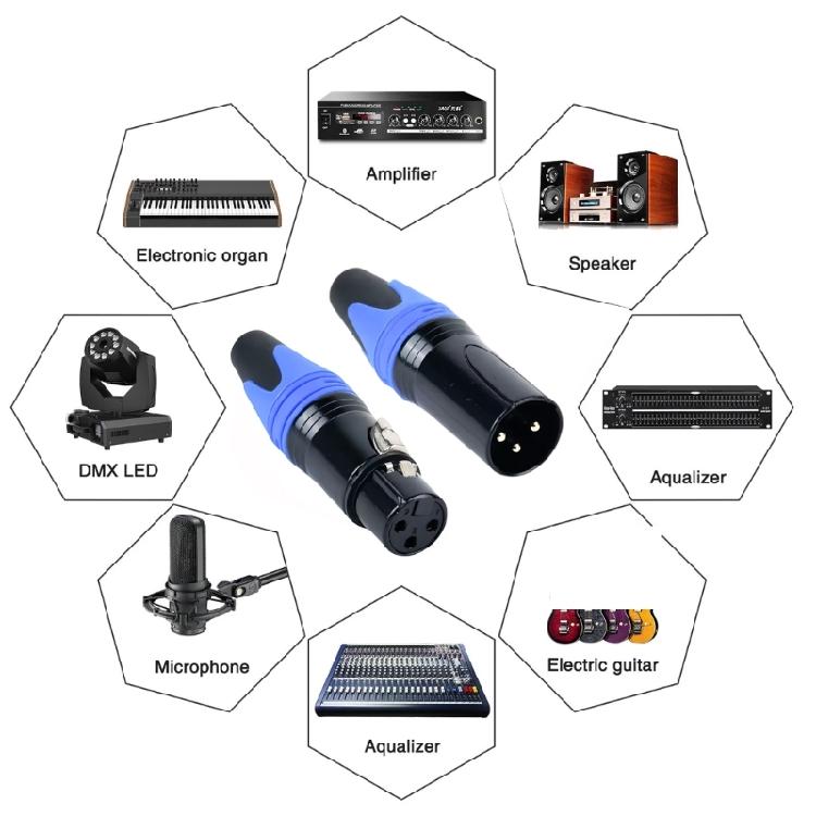 Heavy Type XLR Male Female Connector Zincs Alloys XLR Cable Connector For Stable And Secure Audios Connection