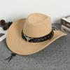 Cow Head Western Cowboy Hat Wide Brim Knight Hat Gentleman Visor Caps  Outdoor