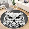1pc Owl Face Artwork Chair Carpet for Office, Round Non-Slip Durable Large Size Office Carpet, Suitable for Office, Beautiful Decoration