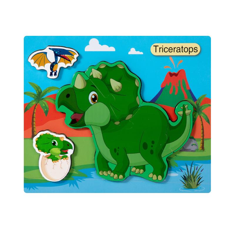 Kognitive 3D dreidimensionale Puzzle-Spielzeuge für Kinder 0-3 Jahre, frühpädagogische Lernpuzzle aus Holz