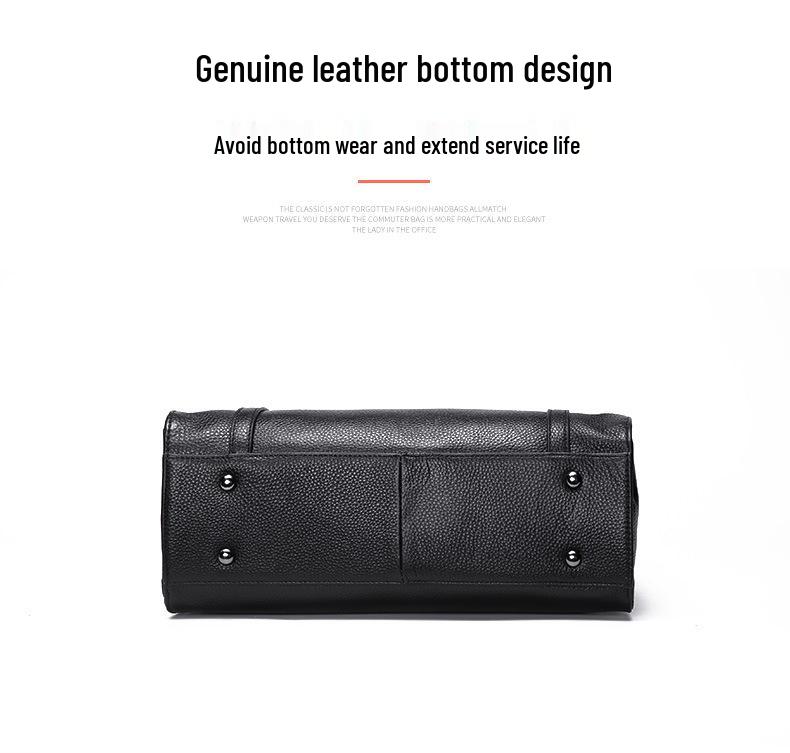 Qian Dian Women's 2025 Fashion Genuine Leather Large Capacity Cowhide Shoulder Crossbody Bag
