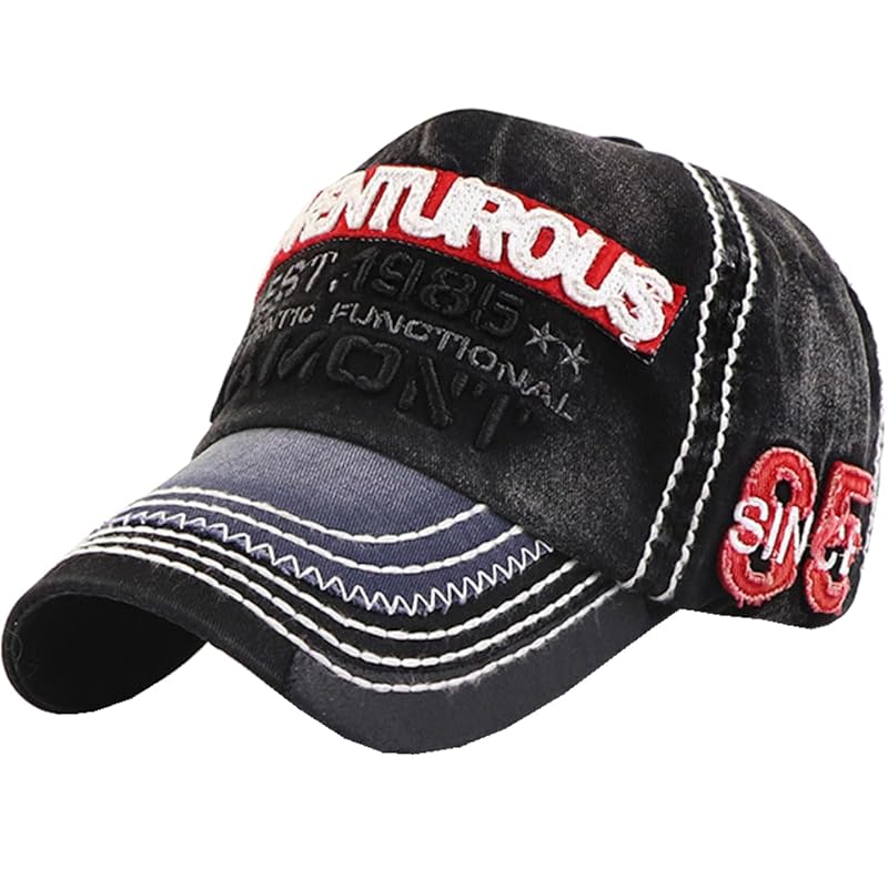 

[White Fang] English letters logo cap hat running outdoor ladies men s CA739 (black)