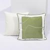 Green Nordic Embroidery Throw Pillow - Living Room, Sofa, Bed & Bay Window Cushion, Pillowcase In Stylish Design