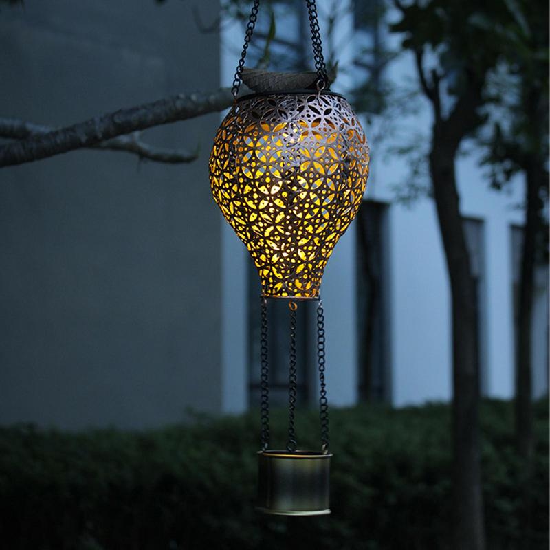 Hot Air Balloon Solar Light Lantern Hot Air Balloon Shape Solar Light Energy-Efficient Weatherproof for Garden Outdoor Lights