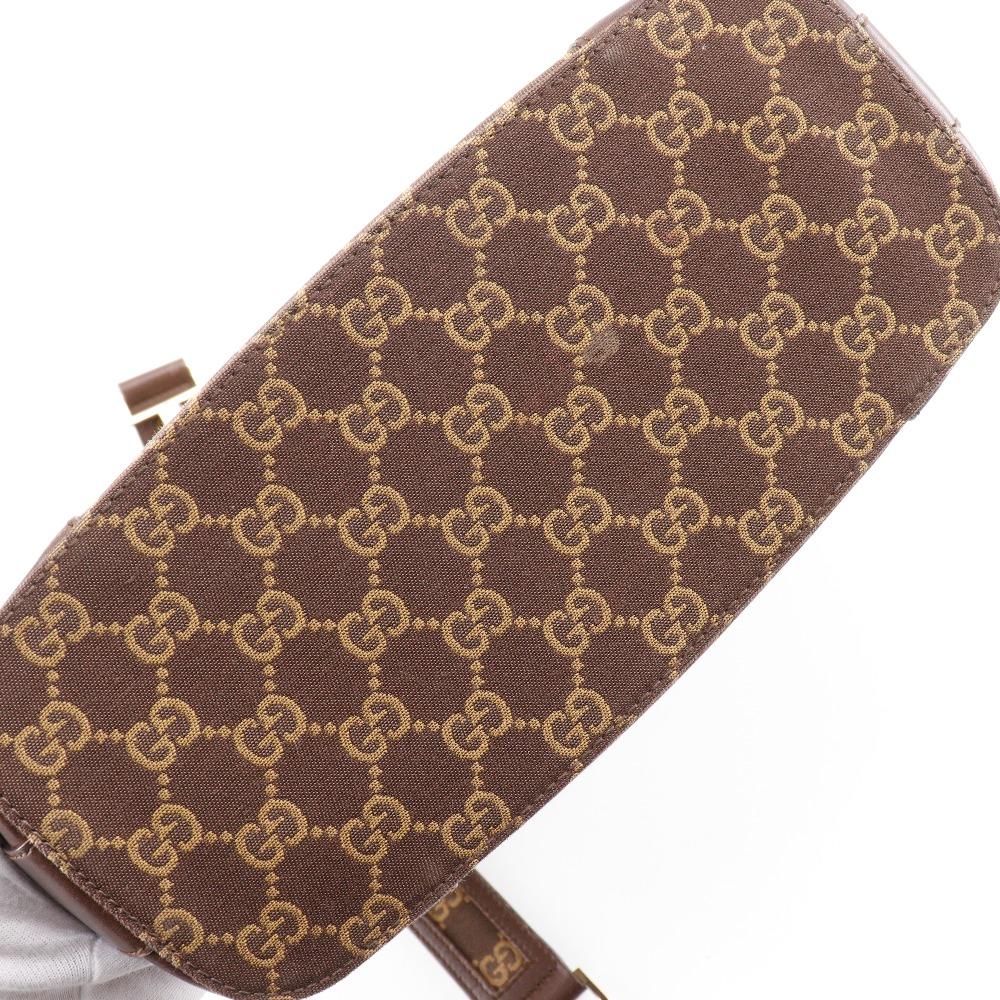 GUCCI One Belt Shoulder Bag 001.4204 Brown GG canvas Women Used