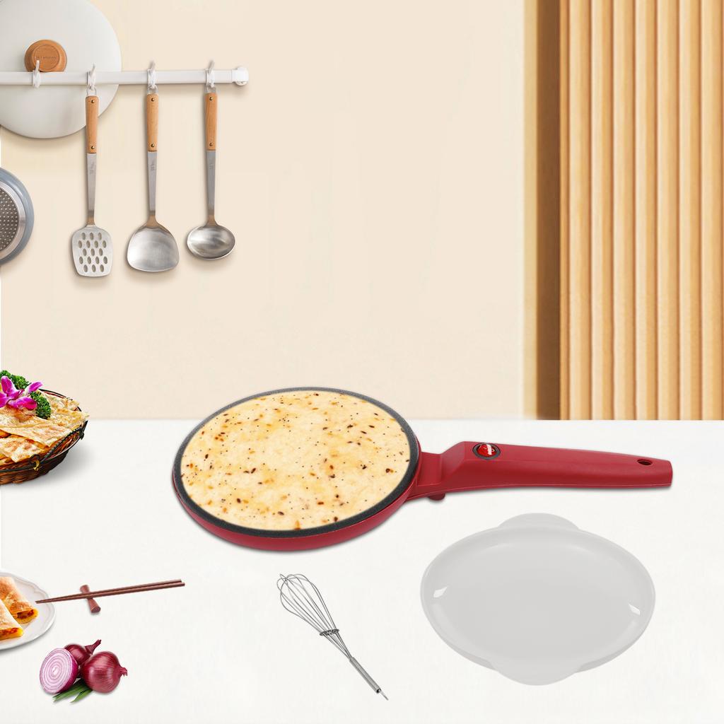 8-inch Electric Pancake Maker, Portable Home Crepe Machine - 320-356°F Smart Temperature Control, Flat Pancake Griddle