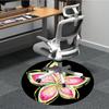 1pc Floral Bloom Office Round Area Rug, Indoor Mat Suitable For Office, Under Office Chairs Bedroom Living Room Home Decor, Room Deco