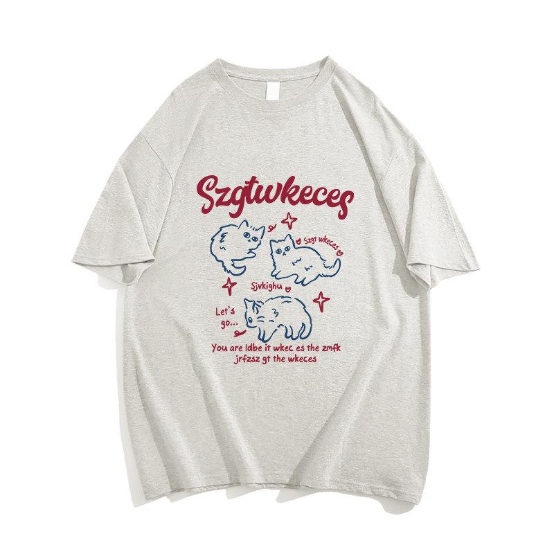 2026 Summer American Retro Plus Size Women's Casual Printed Short Sleeve T-shirt