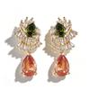 Elegant Zircon Waterdrop Earrings Women Sterling Post Lightweight Luxury Minimalist Jewelry