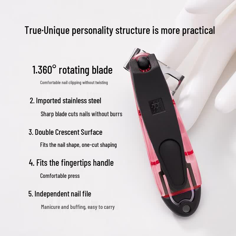 Zwilling Coral Red 360 Nail Clipper Set with File
