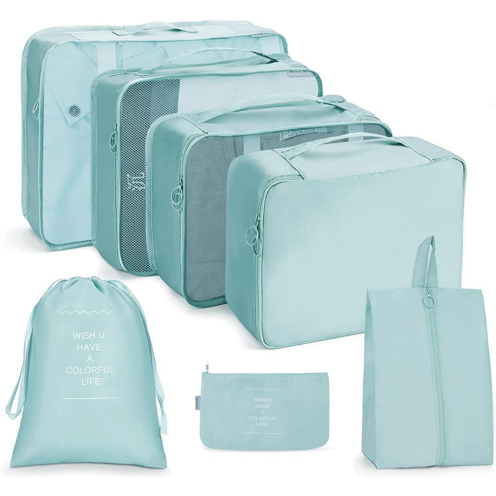 Travel Storage Bag Set Six-Piece Set Seven-Piece Eight-Piece Set Folding Toilet Bag Clothes Storage Bag Bundle Travel Bag