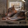 British Vintage Big Head Tooling Martin Boots Men'S High Top Boots Men'S Motorcycle Boots Men'S Leather Boots