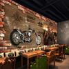 Retro Motocykl Cihlová Tapeta Restaurace Kavárna Kreativní 3D Nástěnná Dekorace Obývací Pokoj Ložnice Domácí Dekor