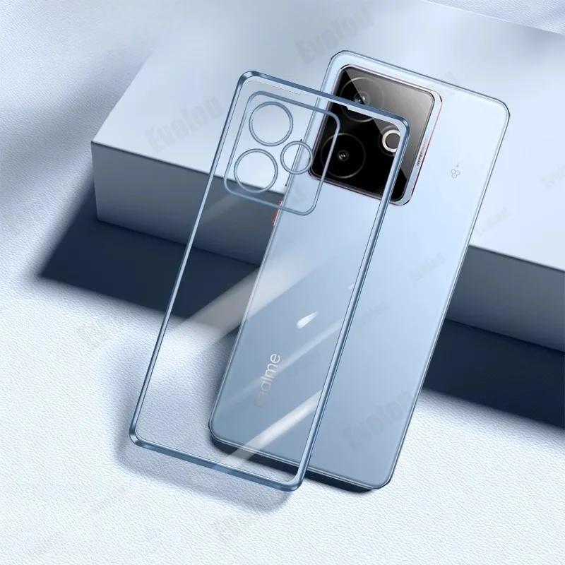 Miękkie etui z ramką platerowaną dla Realme GT 7T 7 T Odporne na wstrząsy Elektroplaterowane Silikonowe TPU Bumper Pokrowiec na telefon dla Realme GT7 T 7Pro